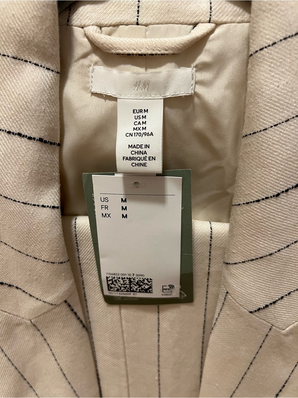 NWT H&M Studio Double Breasted Linen Blend Blazer size M - Picture 6 of 7